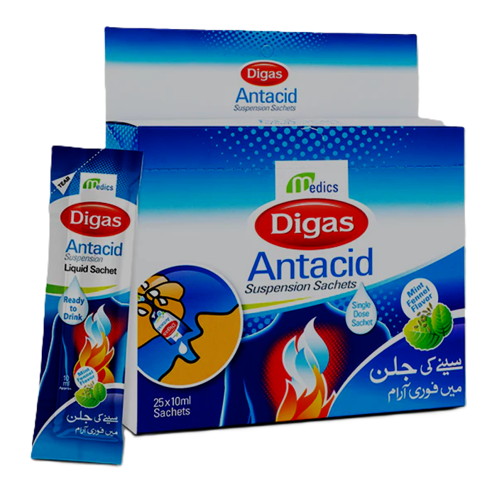 Digas Antacid Sachets 25s