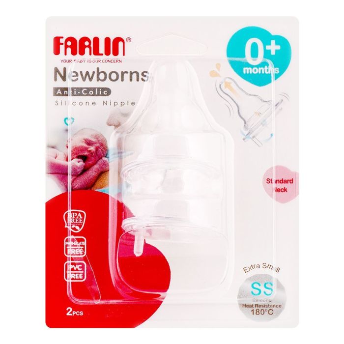 Farlin Standard Neck 3m+ Nipple 2cs