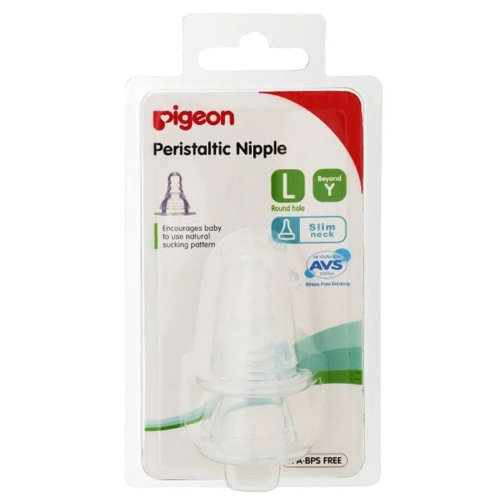 Pigeon Peristaltic Slim Neck Nipple L