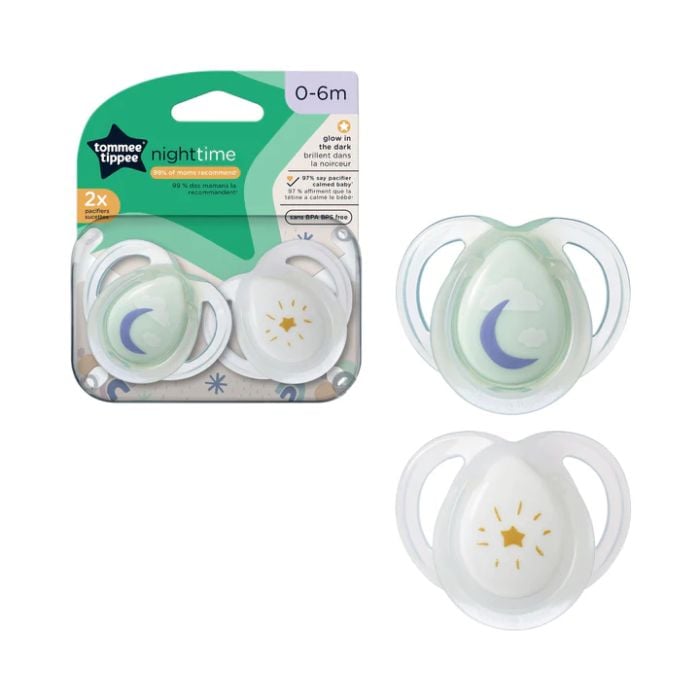 Tommee Tippee 533465 Night Time Pacifier 2x 0-6m