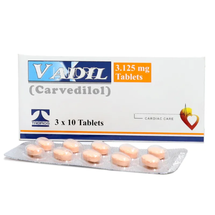 Vadil 3.125mg Tablets