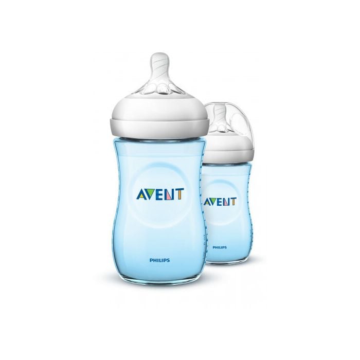 Avent Natural Feeding Bottle Blue Pk2 260ml