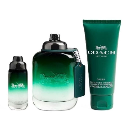 Coach green men edt gift set 3pcs