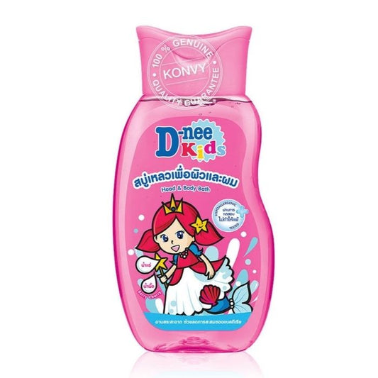 D Nee Kids Head & Body Bath 200ml Light Pink