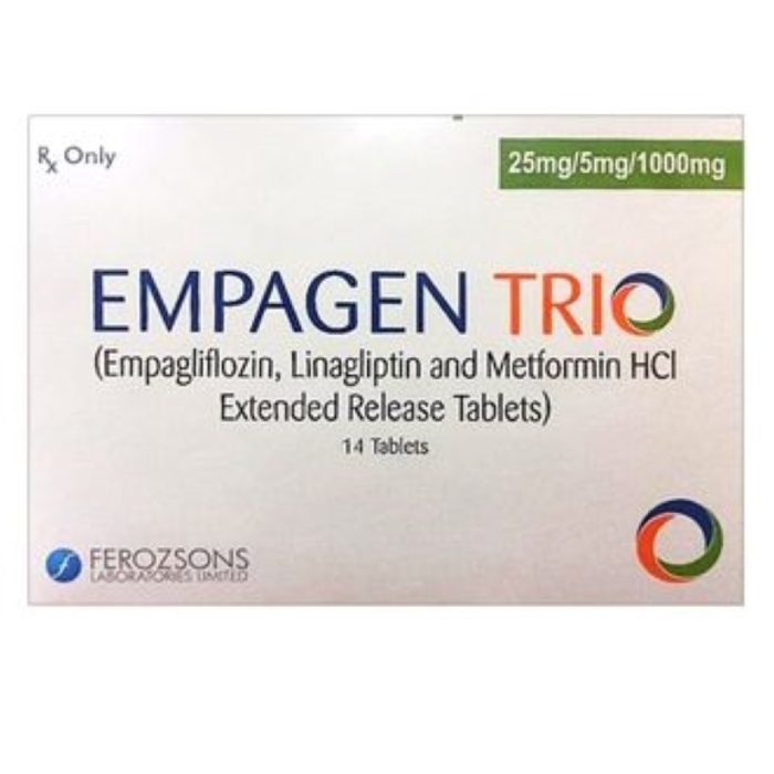 Empagen Trio 25mg 5mg 1000mg Tablets 14s
