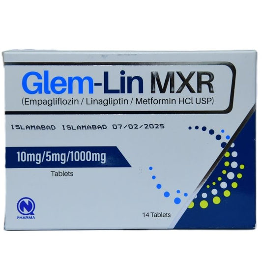 Glem Lin Mxr 10mg 5mg 1000mg Tablets - 14 Pack