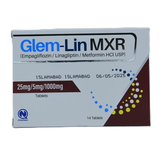 Glem Lin Mxr 25mg 5mg 1000mg Tablets - 14 Pack