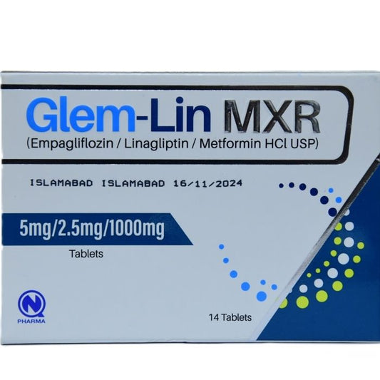 Glem Lin Mxr 5mg 2.5mg 1000mg Tablets - 14 Pack