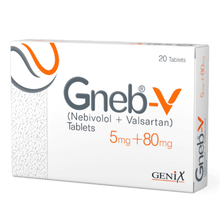 Gneb v 5mg 80mg tabs 20s