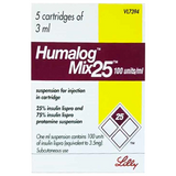 Humalog Mix 25 Cartridges 3ml