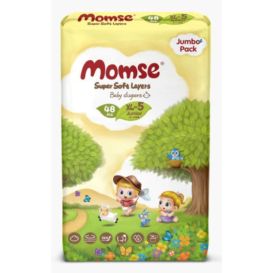 Momse Baby Xl 5 12- Diapers 17kg (48Pcs)