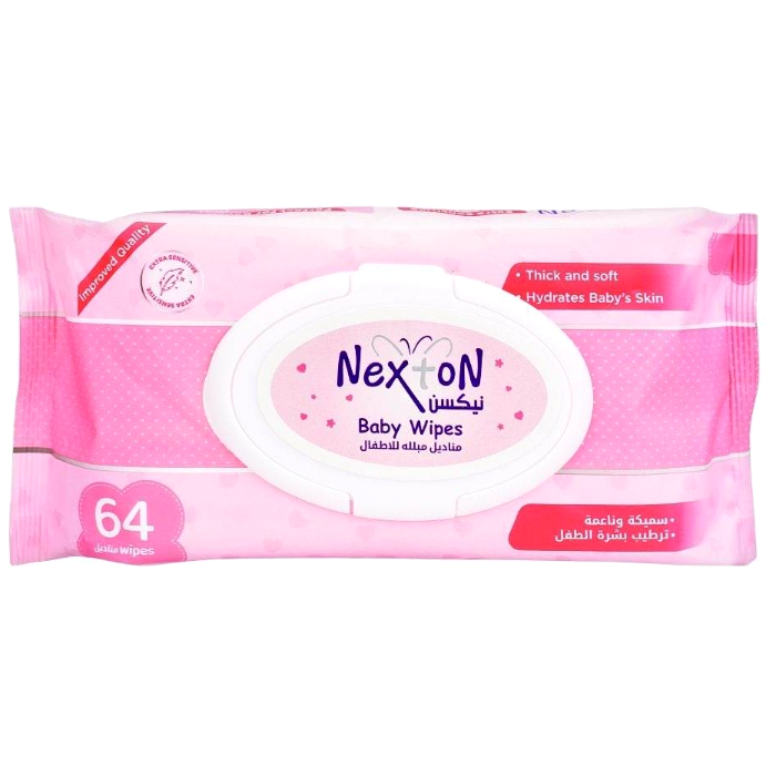 Nexton Baby Pink Wipes (64pcs)
